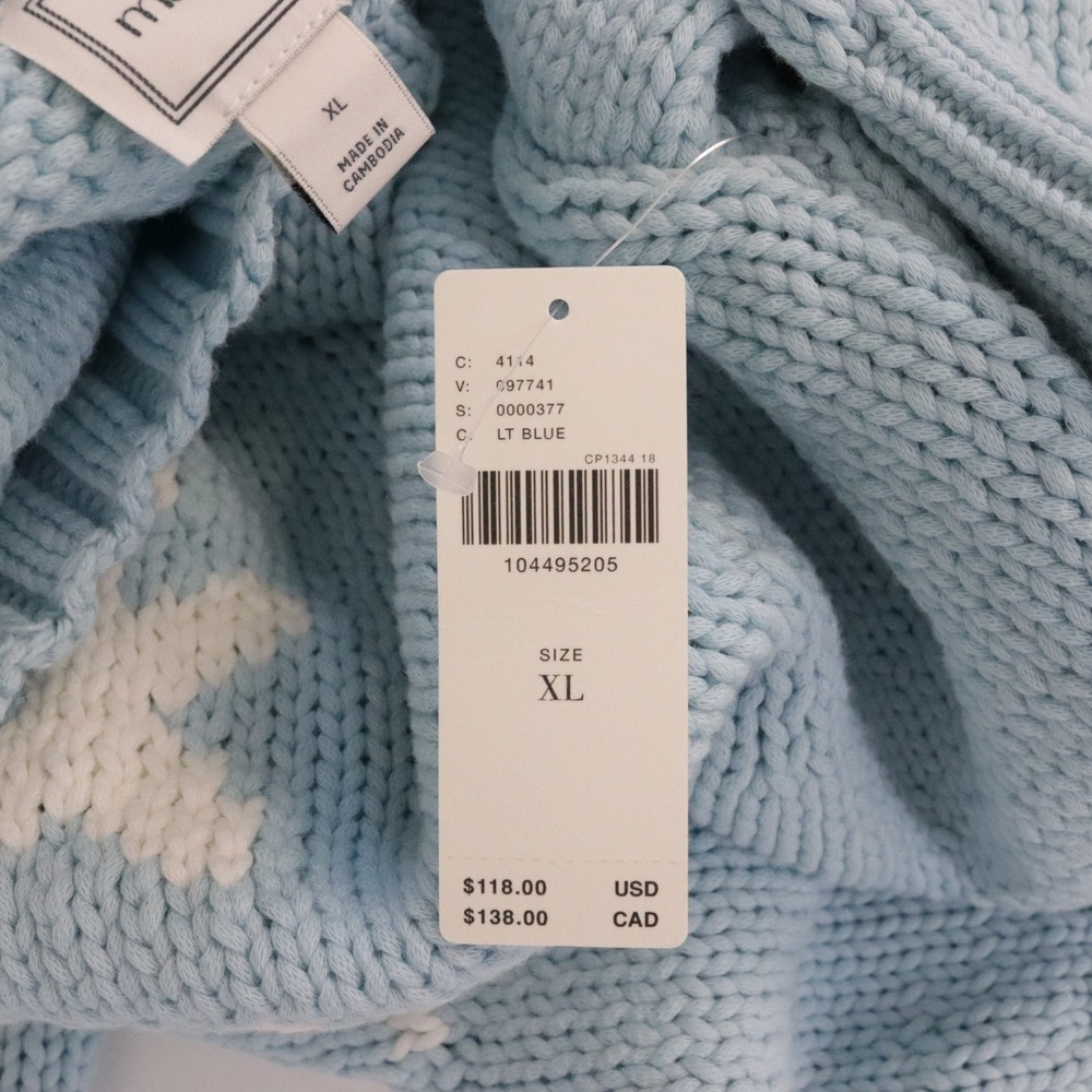 NWT Anthropologie Maeve Snowflake Pippa Icon Sweater XL Light Blue Mock Neck - Picture 8 of 9